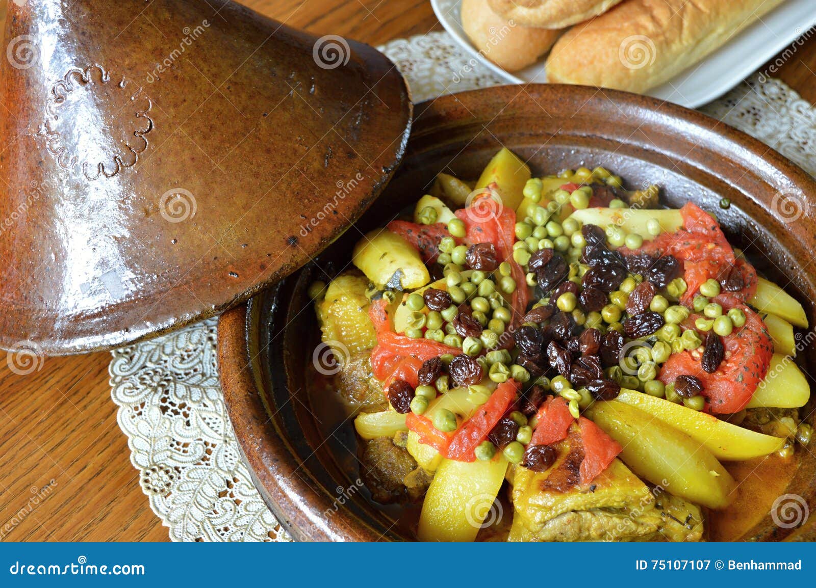 Lamb tagine stock image. Image of ware, potato, plate 75107107