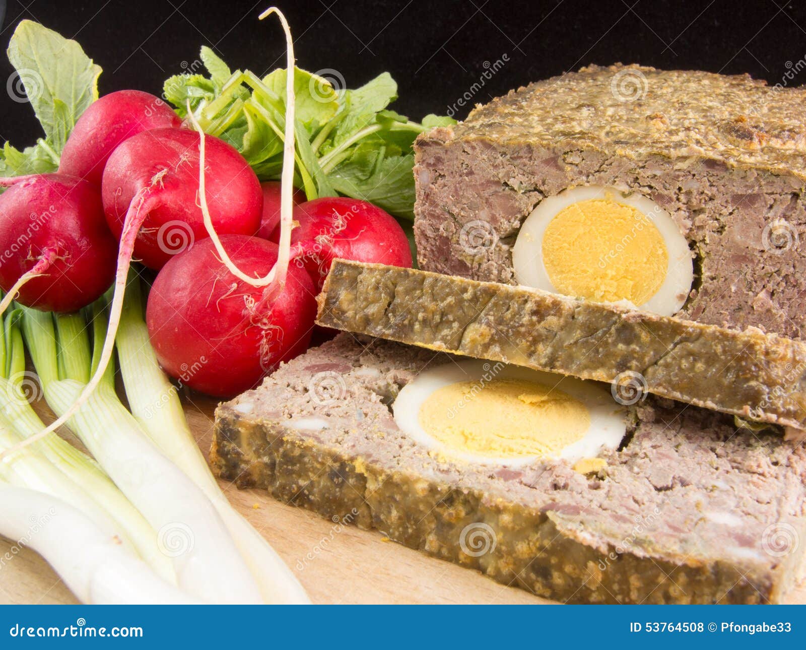 Lamb Tripe with Eggs Radishes and Green Onions Stock Photo Image of