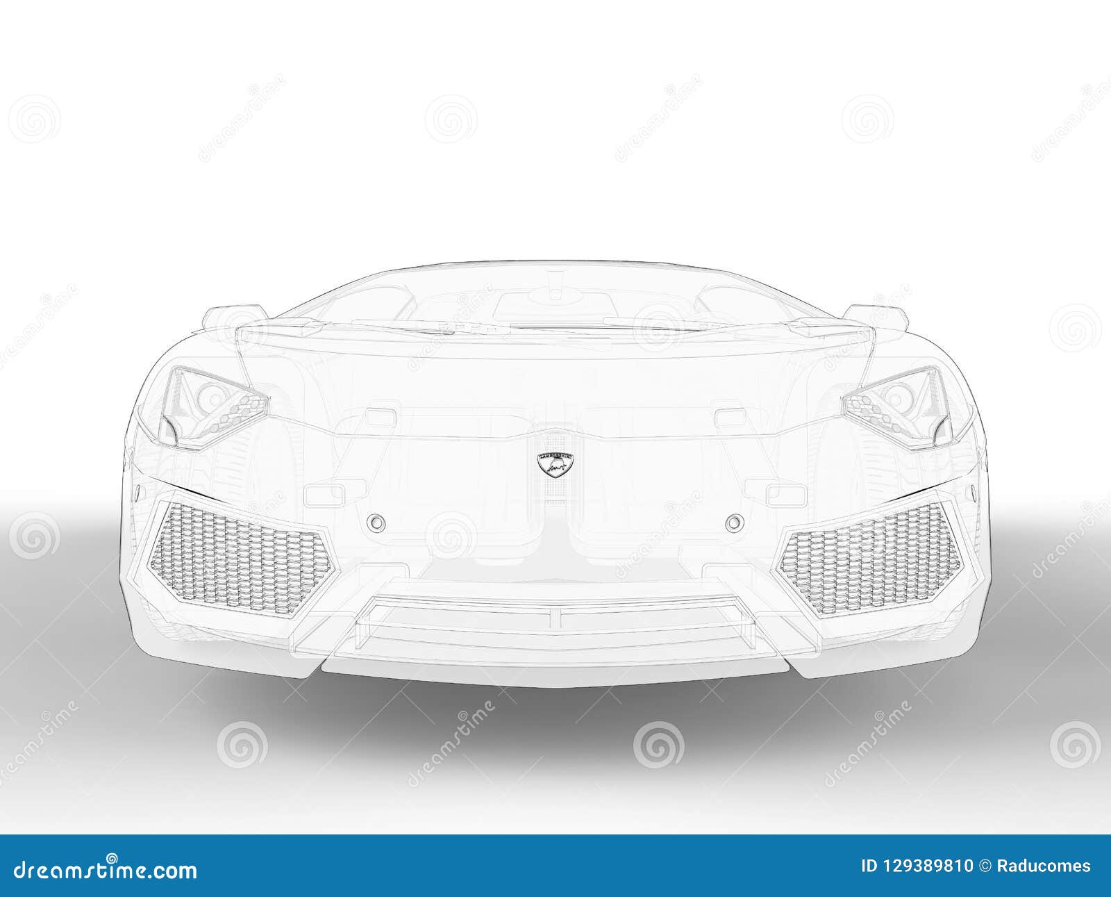 Lamborghini Aventador Front View Sketch Editorial Image ...