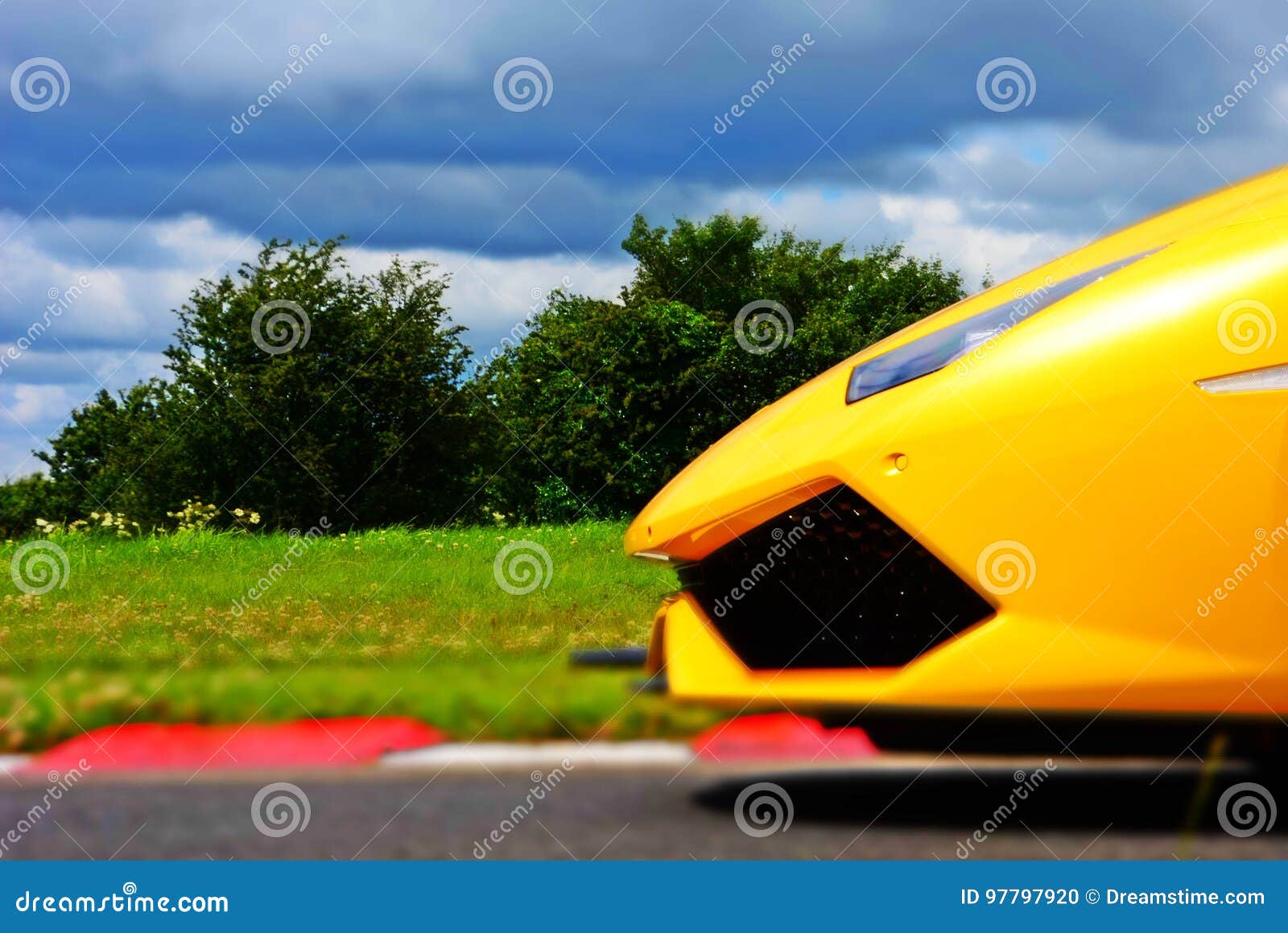 lamborghini huracan supercar on the race track