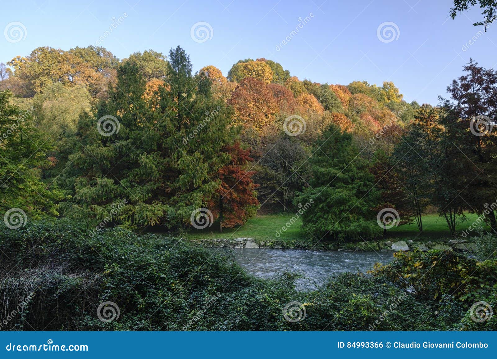 lambro valley brianza, italy at fall