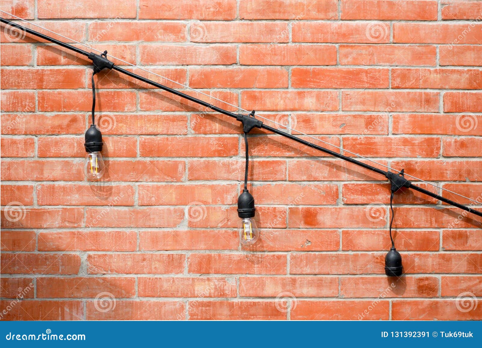 Lamp On Brick Wall Interior Design Stock Image Image Of