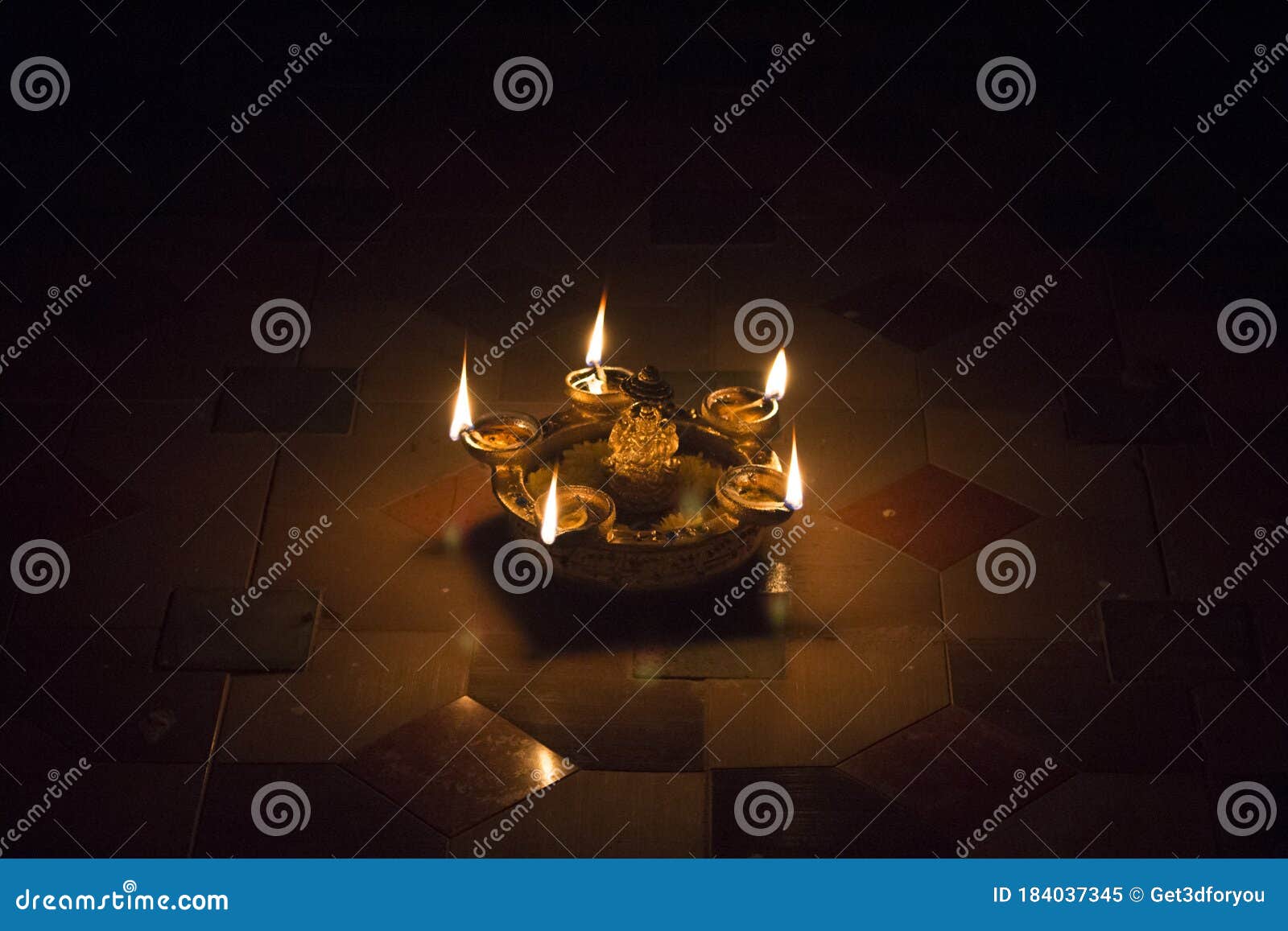 Lamp Light Deepam during Prayers in India Stock Image Image of burst