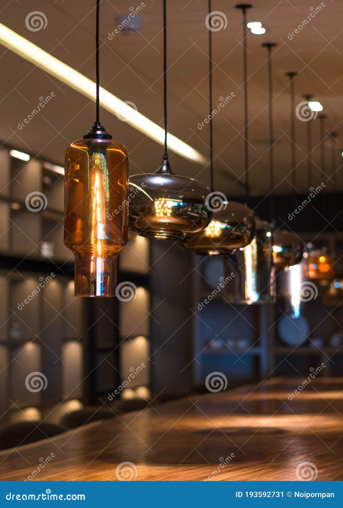 Lamp Lighting with Light Bulbs Hanging from Ceiling Soft Focus for ...