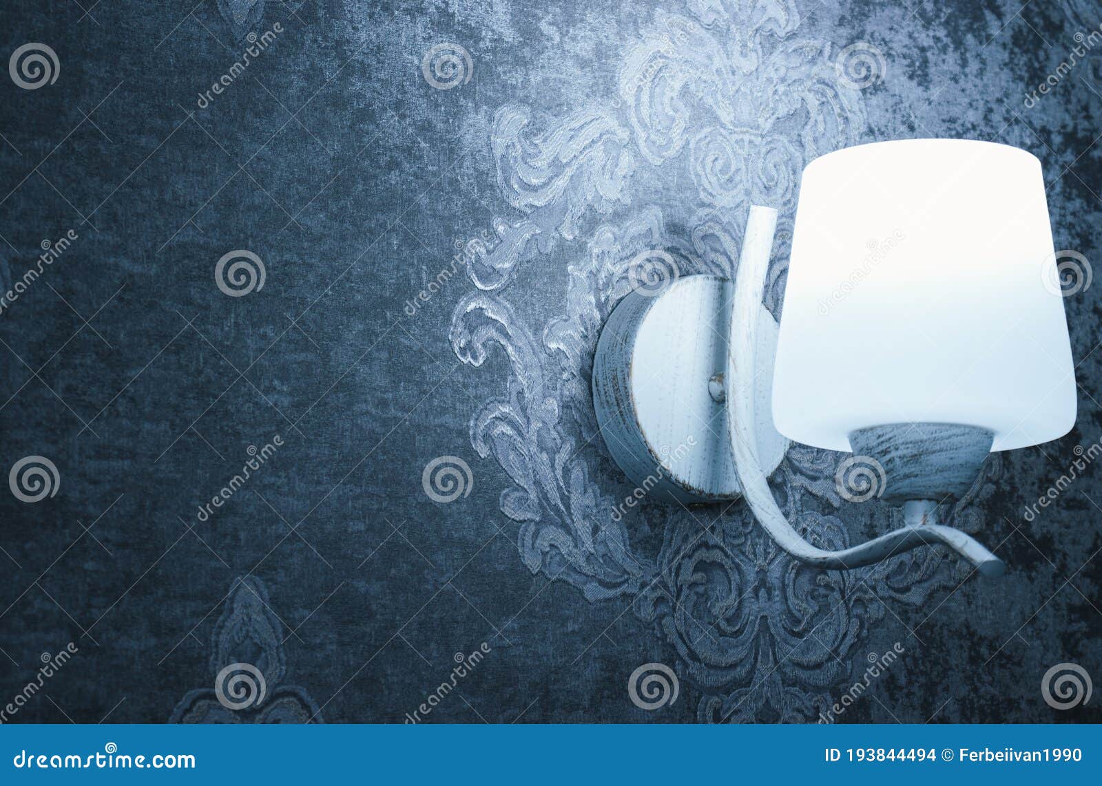 Lamp Mounted on Wall. Decorative Element for Interior Design Stock Photo Image of light