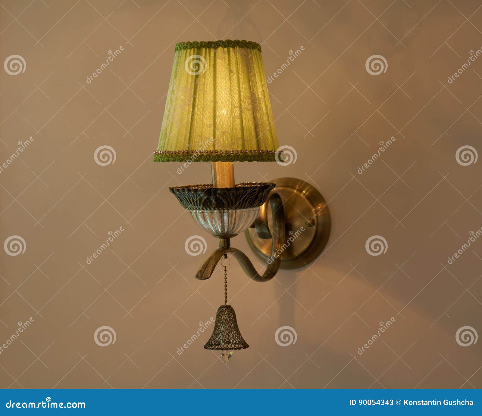Lamp mounted on the wall stock image. Image of color 90054343
