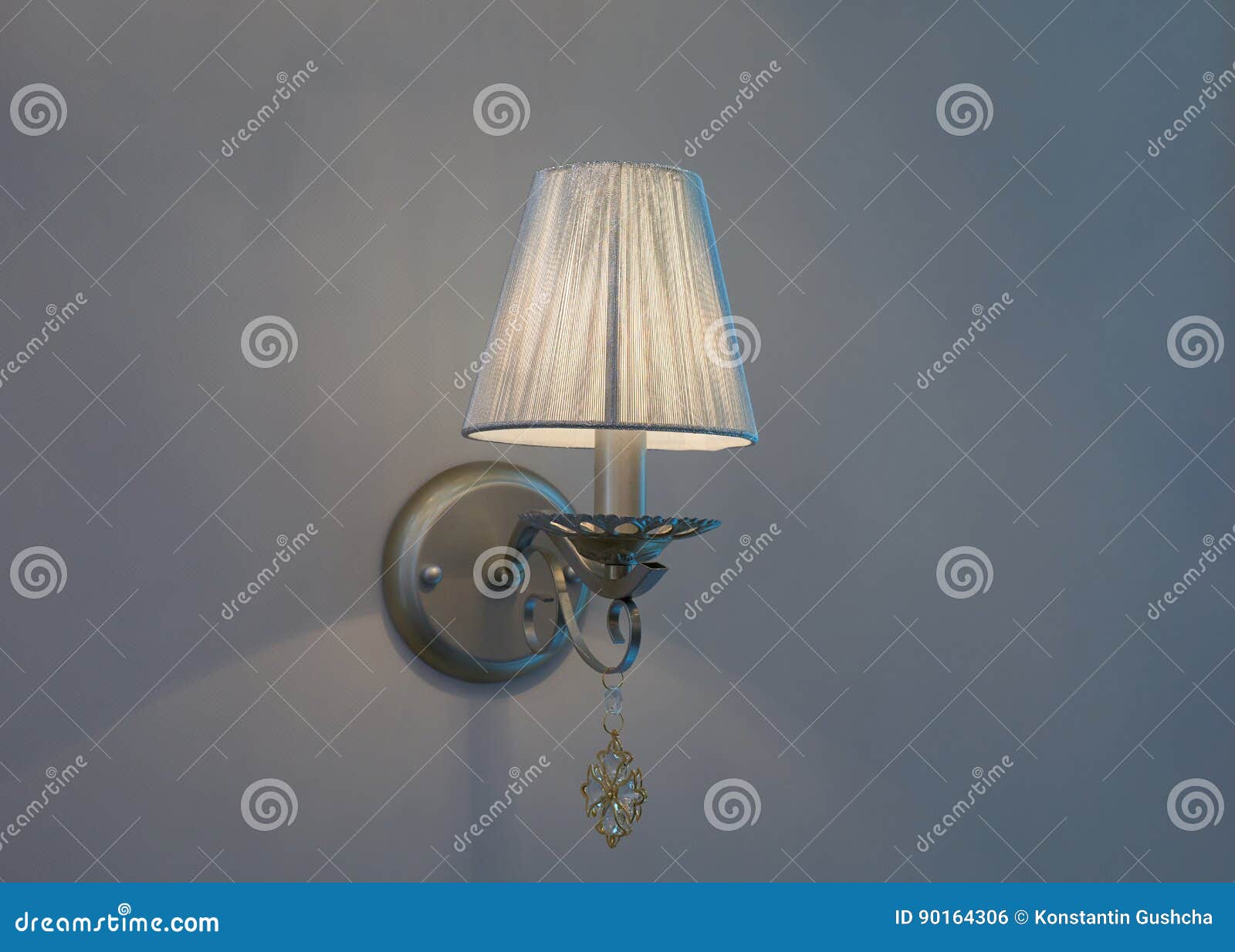 Lamp mounted on the wall stock photo. Image of indoors 90164306