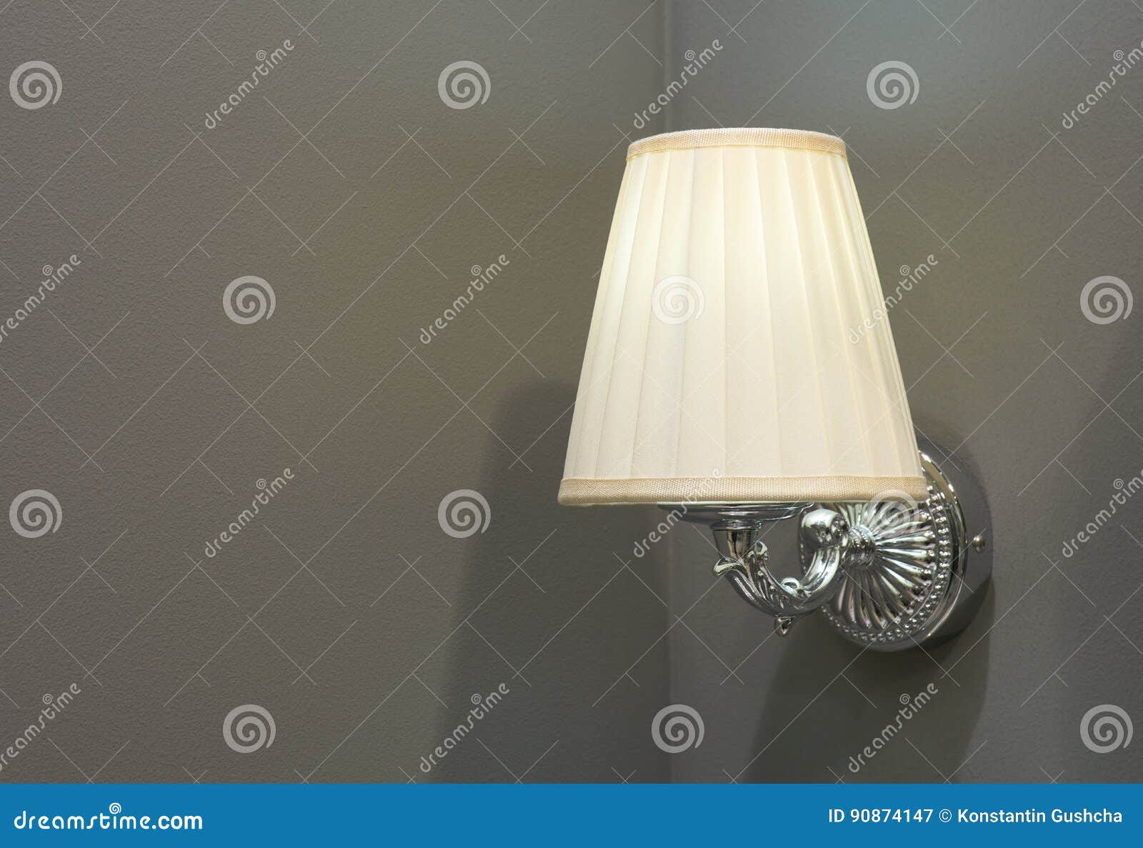 Lamp mounted on the wall stock image. Image of illumination 90874147