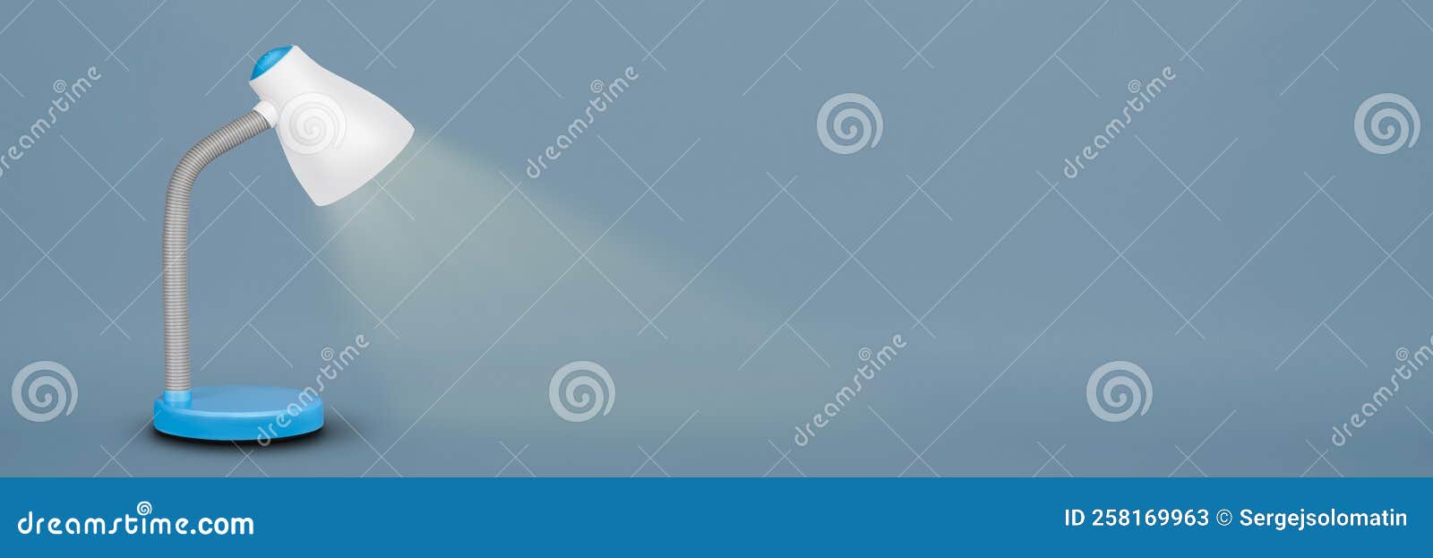 The Lamp Shines on the Table. a Beam of Light from a Table Lamp on a