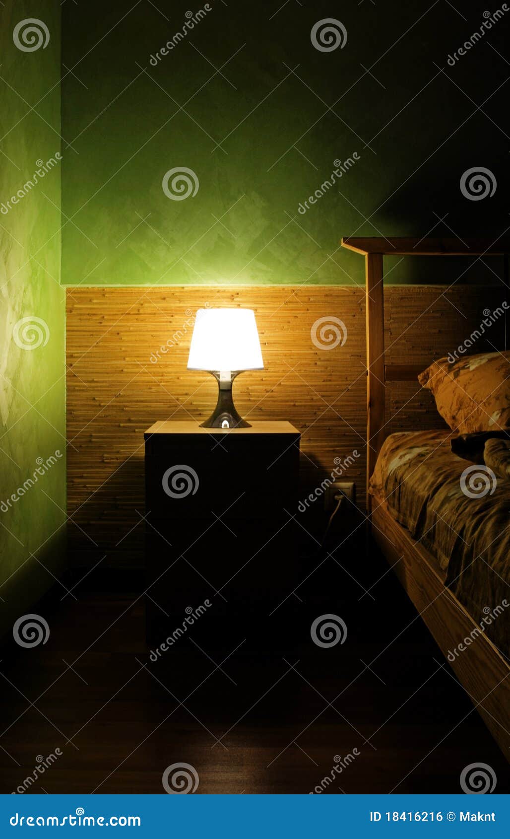 Lamp in a sleeping room stock photo. Image of furniture 18416216