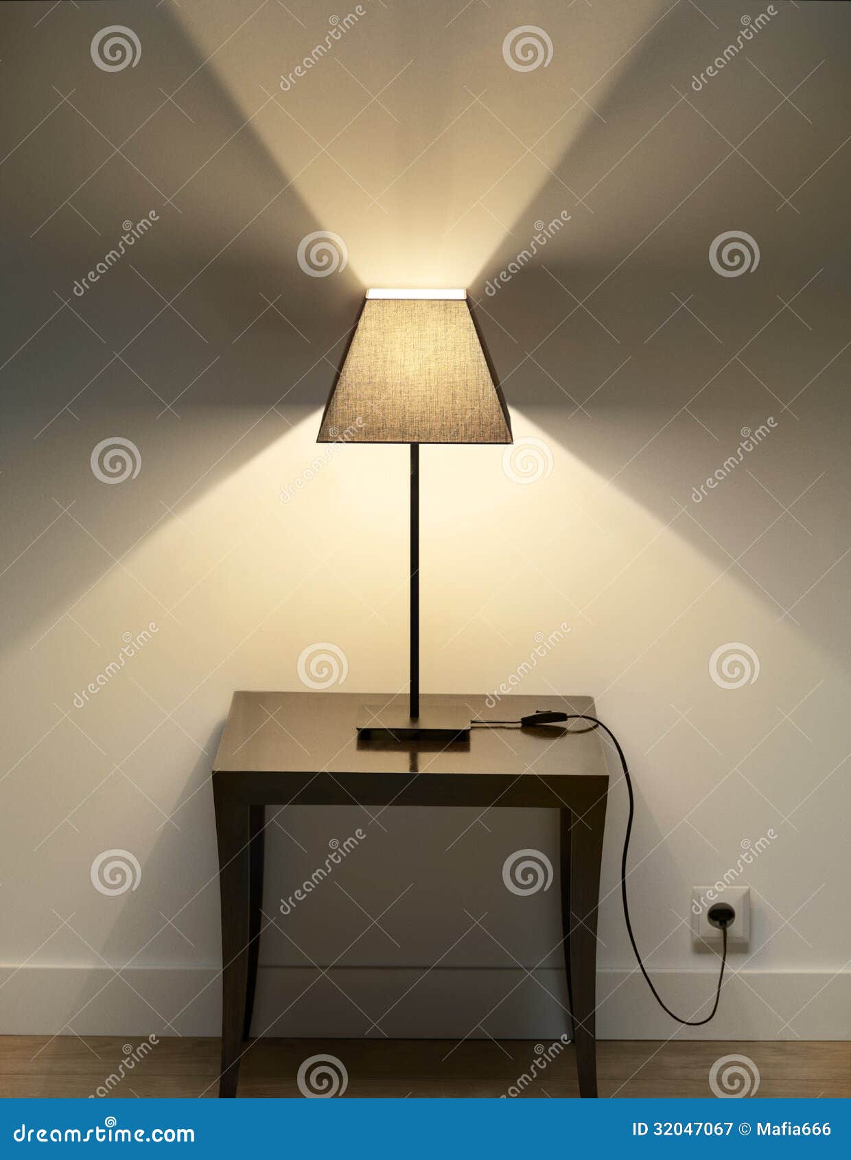 Lamp with small table stock image. Image of night, light 