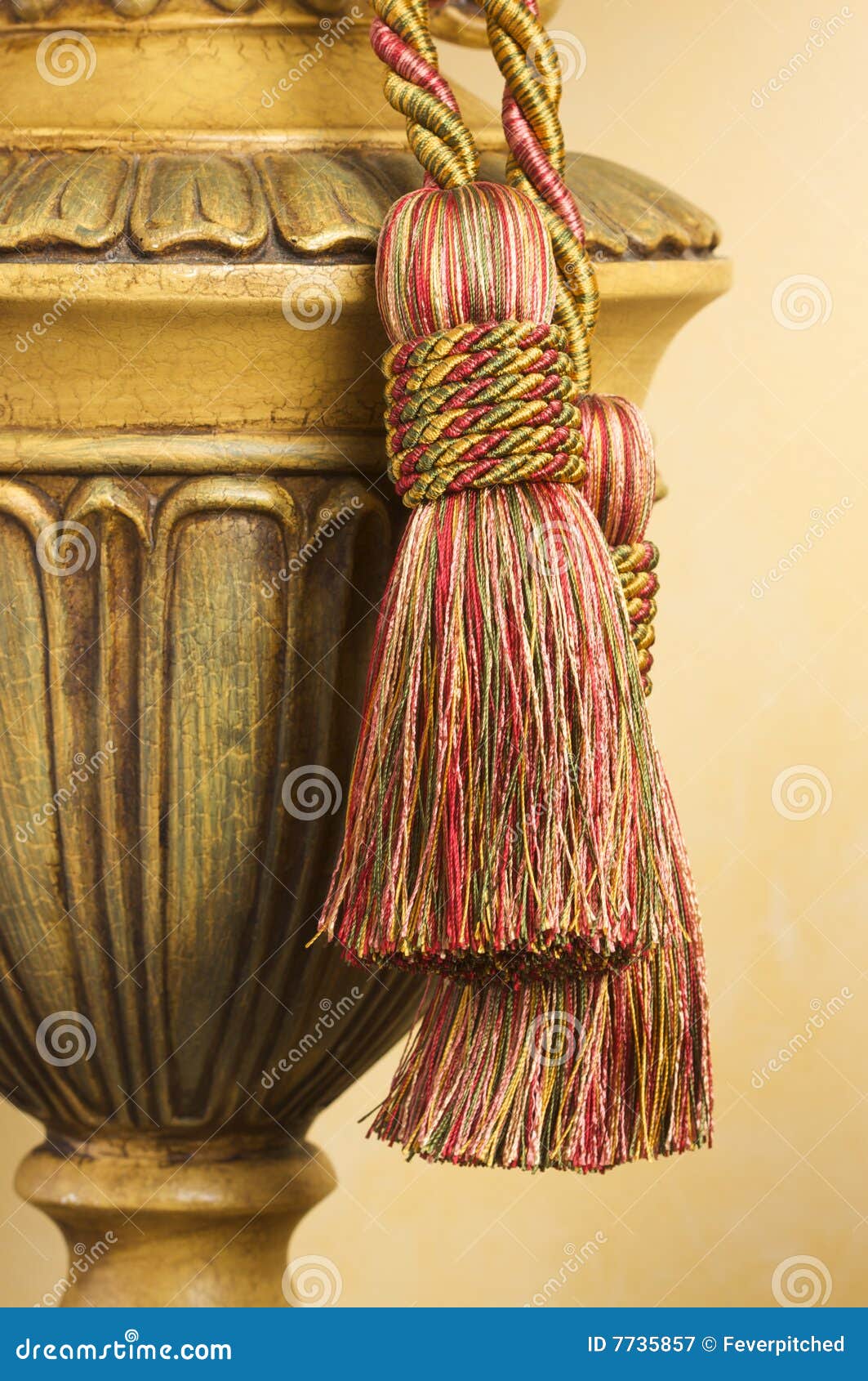 Lamp on Table with Tassel stock image. Image of lamp, detail 7735857