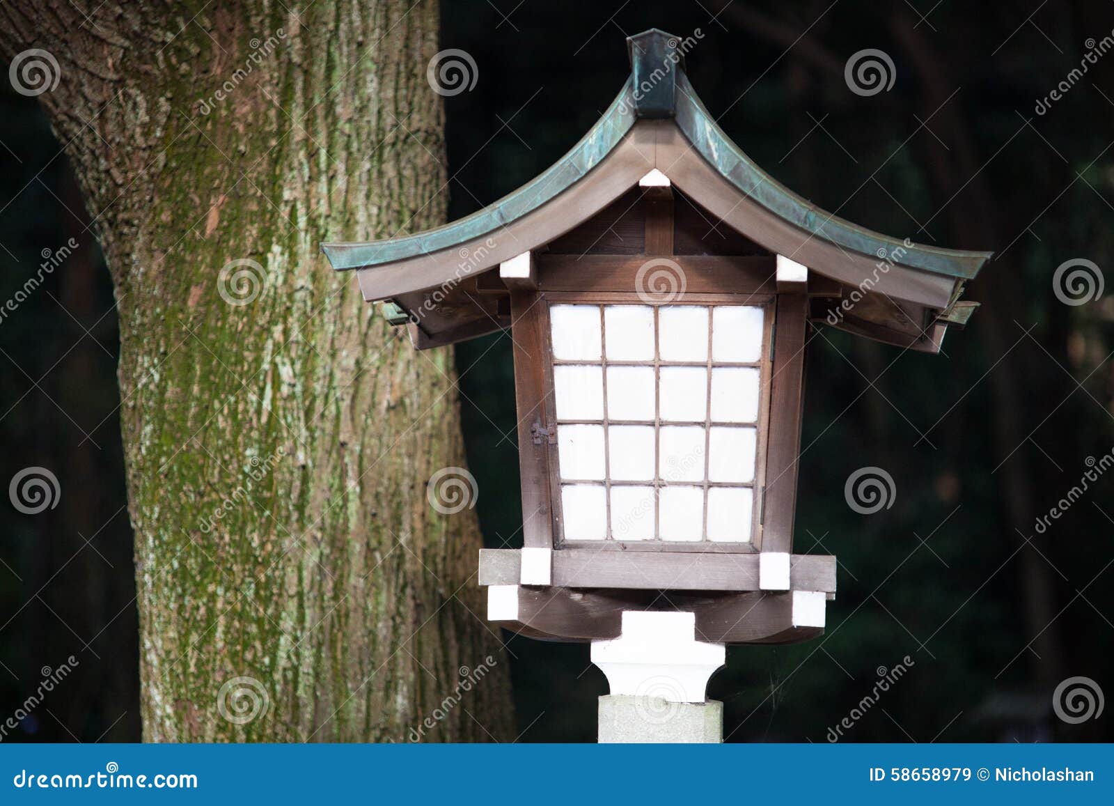 Lamp in temple ,Japan stock image. Image of japan, grass - 58658979