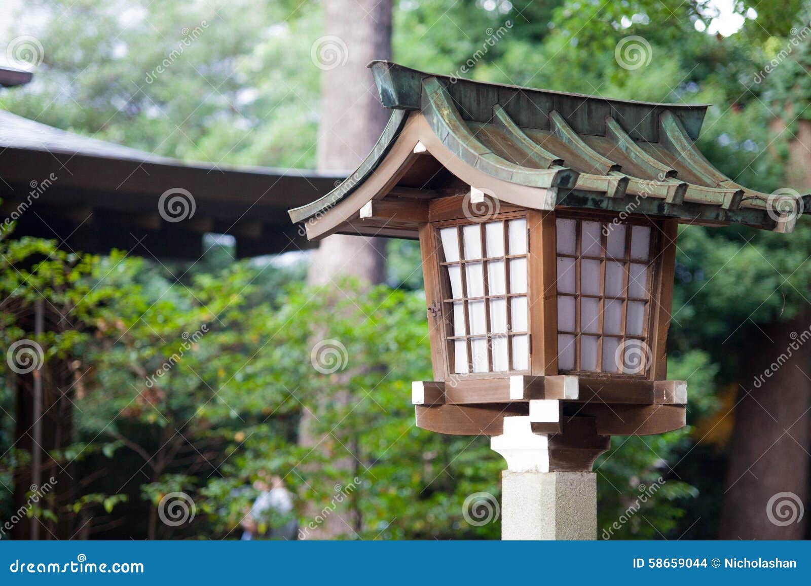 Lamp in temple , Japan stock photo. Image of pole, kyoto - 58659044