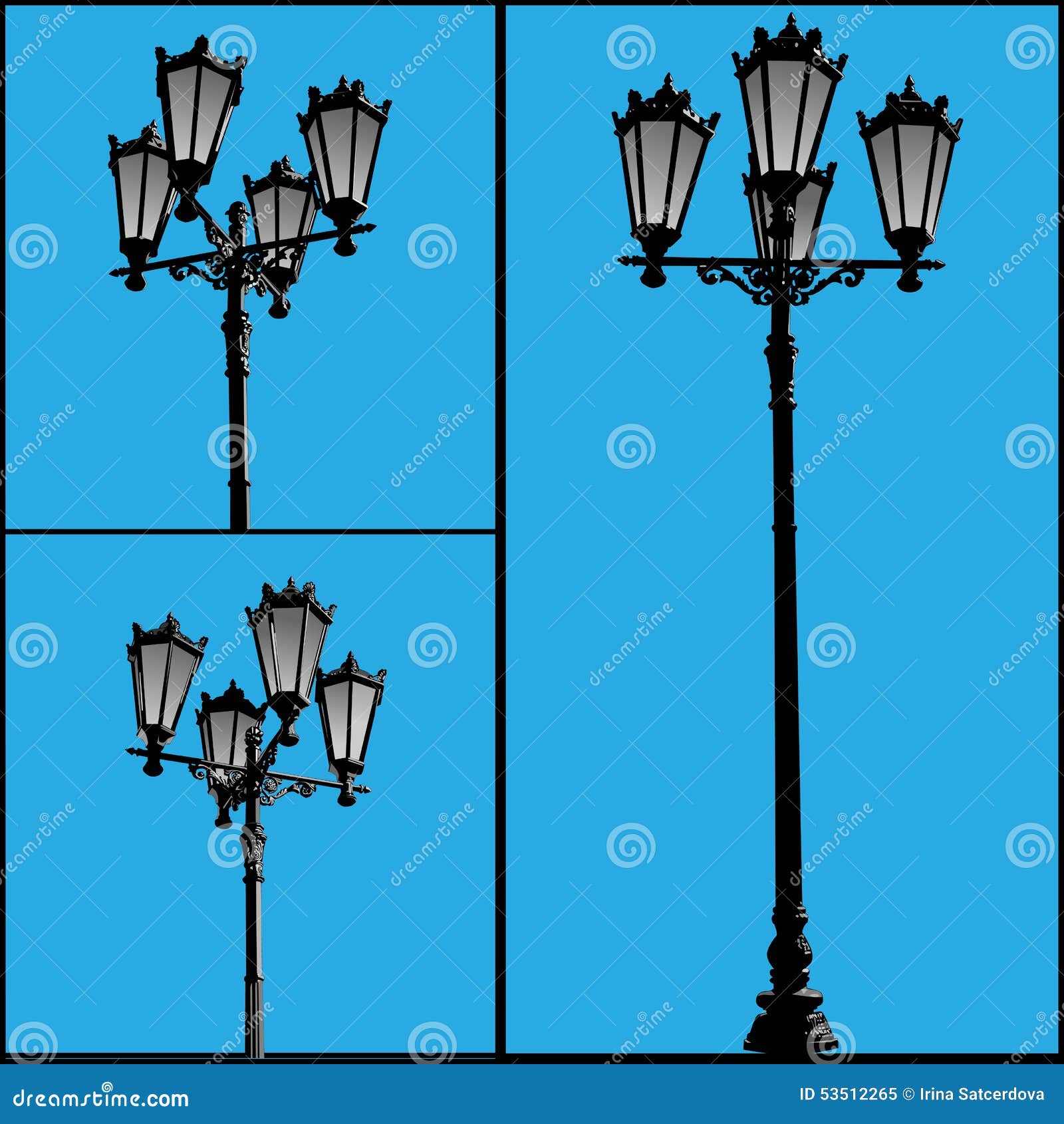 Lampadaire illustration de vecteur. Illustration du phénomène - 53512265