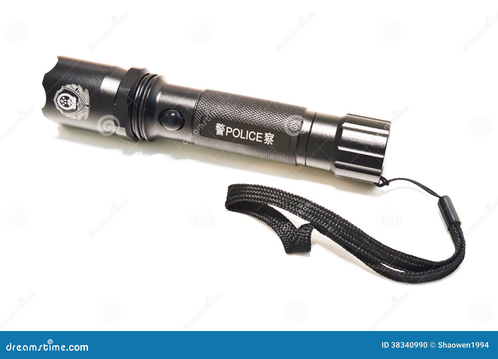 Lampe-torche de police photo stock. Image du main, recherche - 38340990