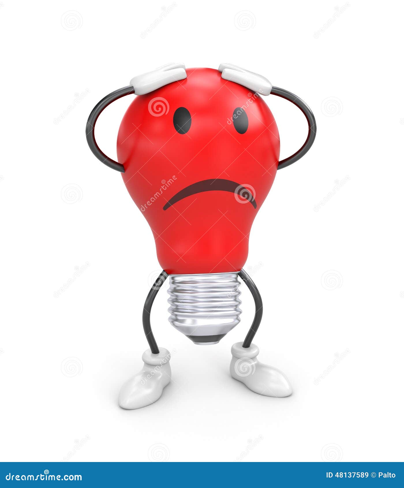 Lampe Triste Avec Le Visage Laid Illustration Stock - Illustration du  désespoir, innovation: 48137589