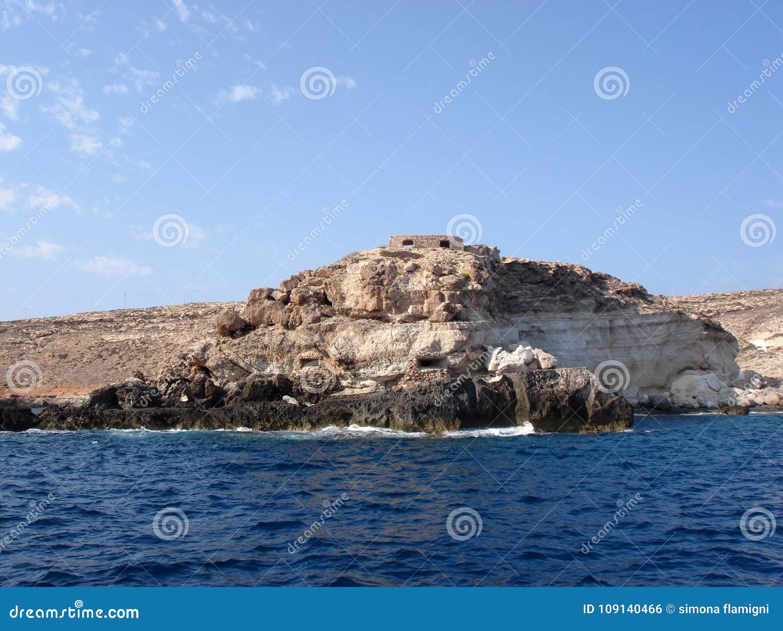 Lampedusa Landscape from the Boat Stock Photo - Image of holiday ...