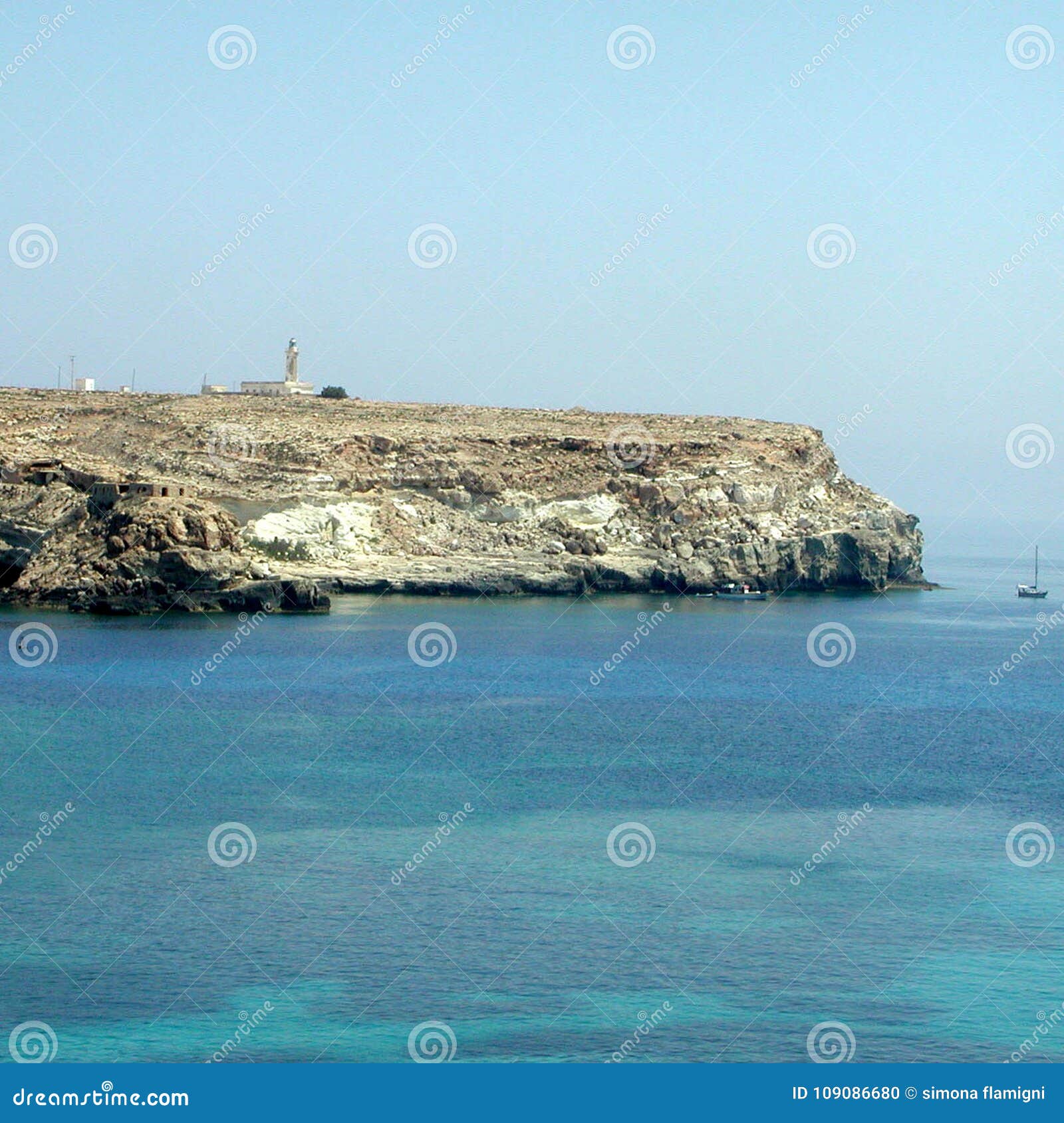 View of Lampedusa Lighthouse Stock Photo - Image of island, italia ...