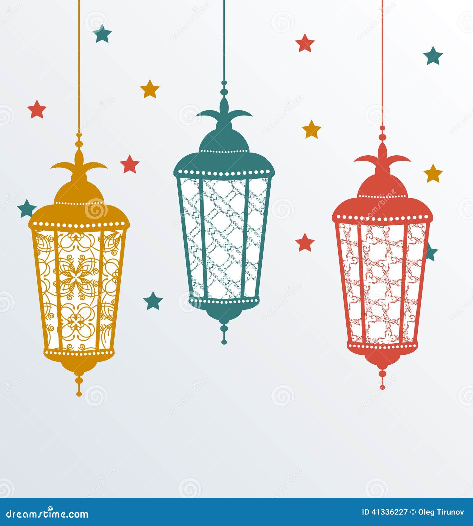 Lampes Arabes Complexes Pour Ramadan Kareem Illustration 