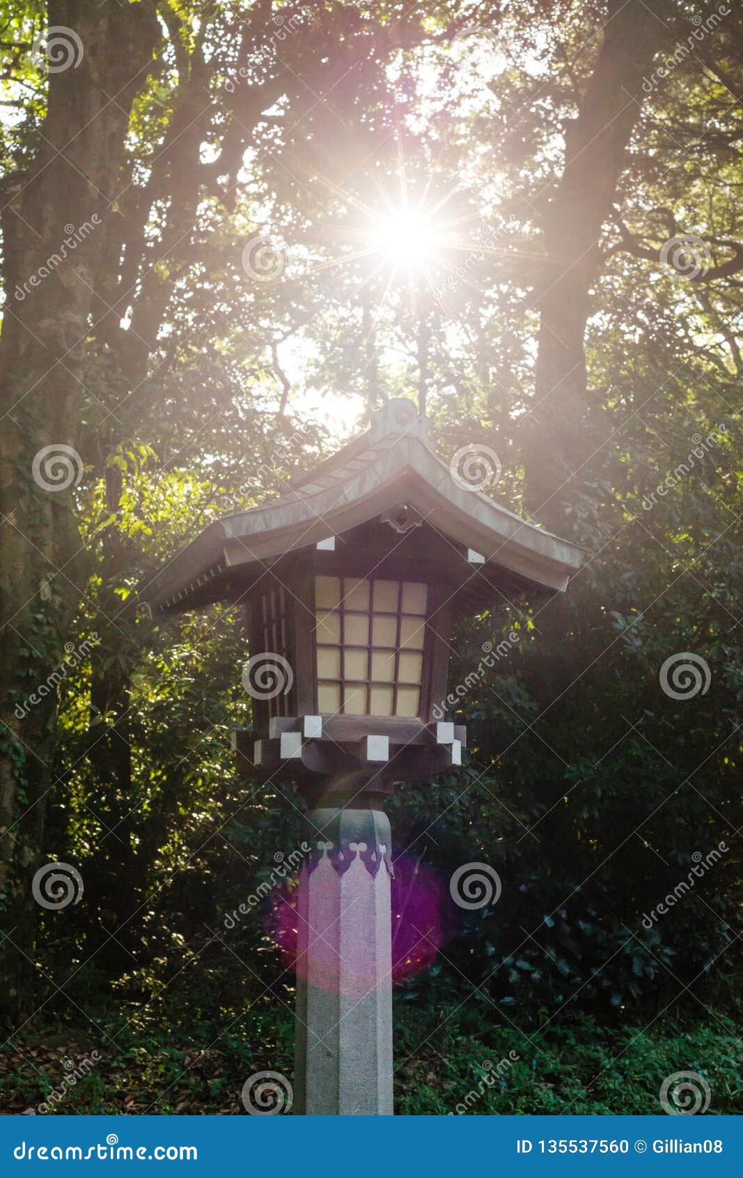 Lampost at shrine stock photo. Image of people, simple - 135537560