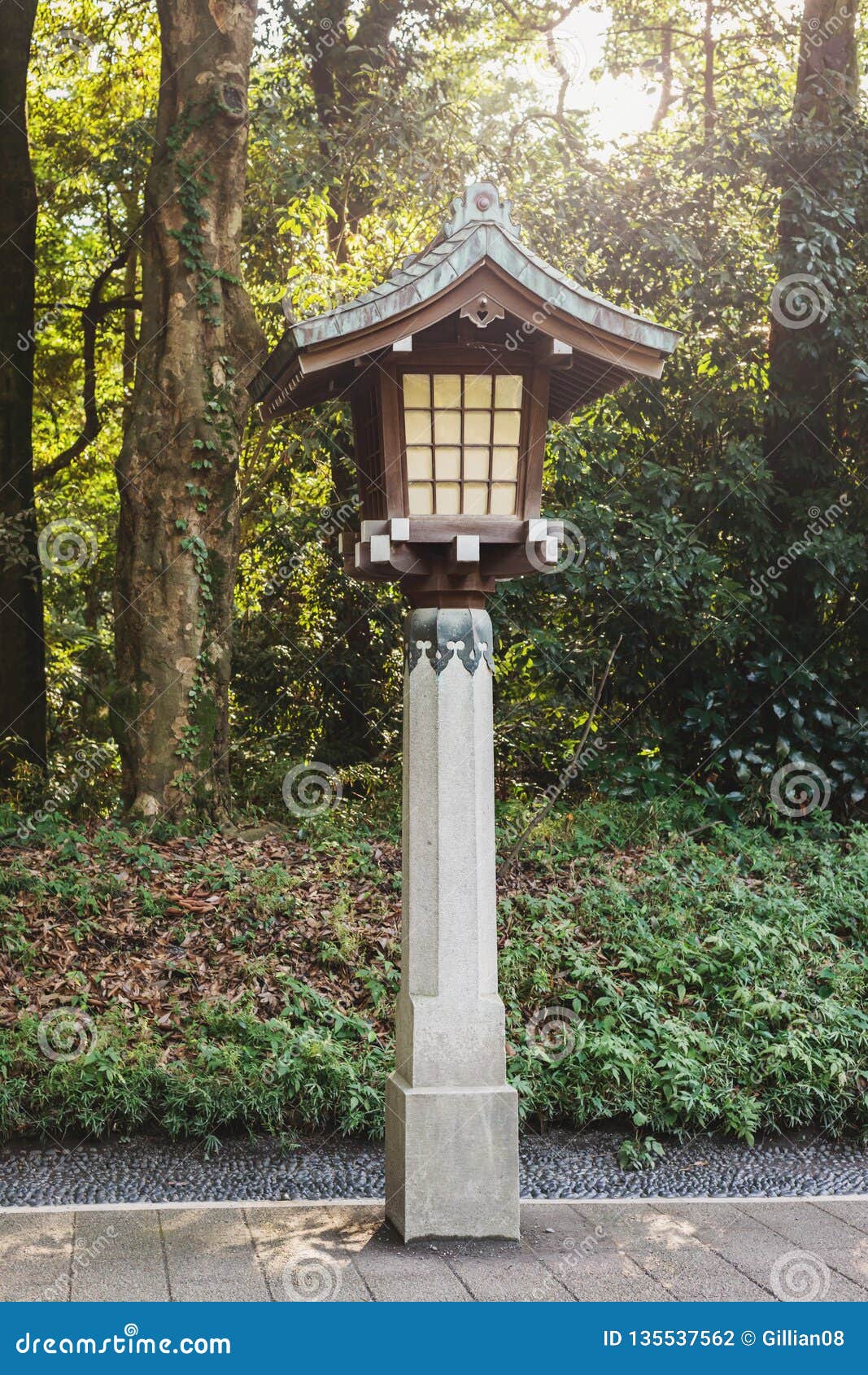 Lampost at shrine stock photo. Image of lamp, ornamental - 135537562