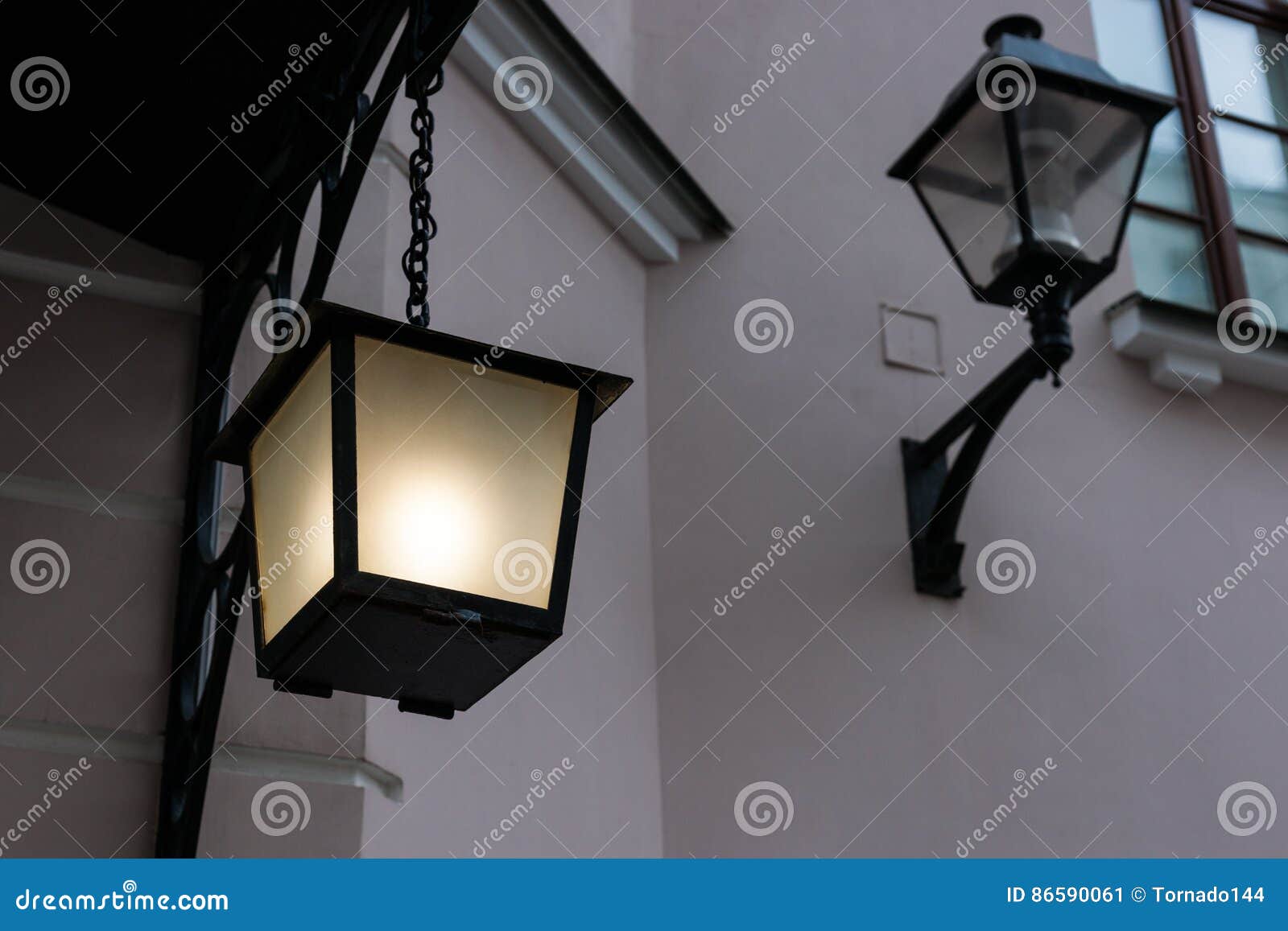 Lamps Lighted and Switched Off Stock Image Image of design