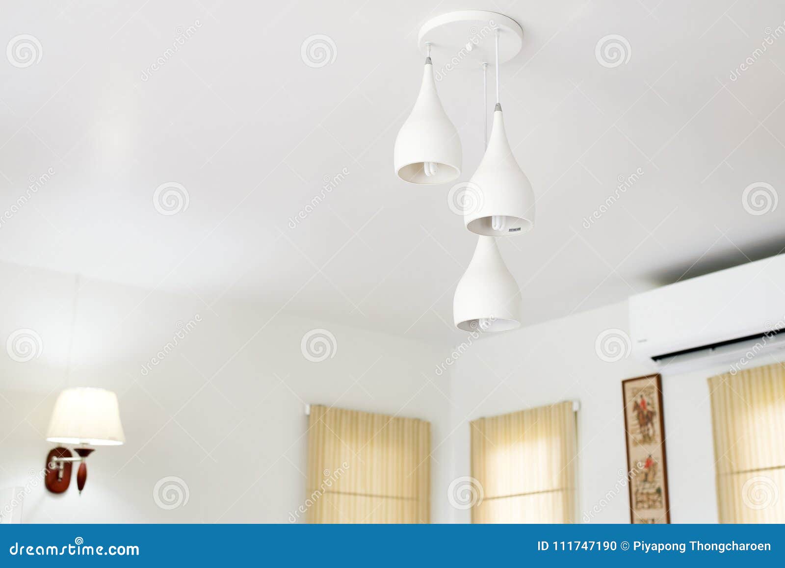 Lamps in a Modern Bedroom,Warm Tone Light Stock Photo Image of shiny