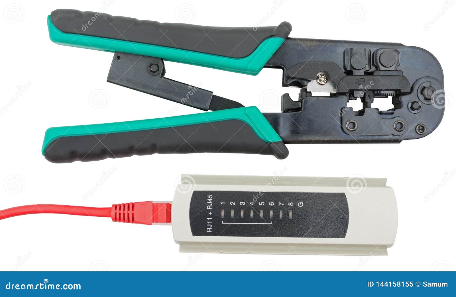 Lan Cable Clamping and Tester Stock Image Image of clamp, connect 144158155