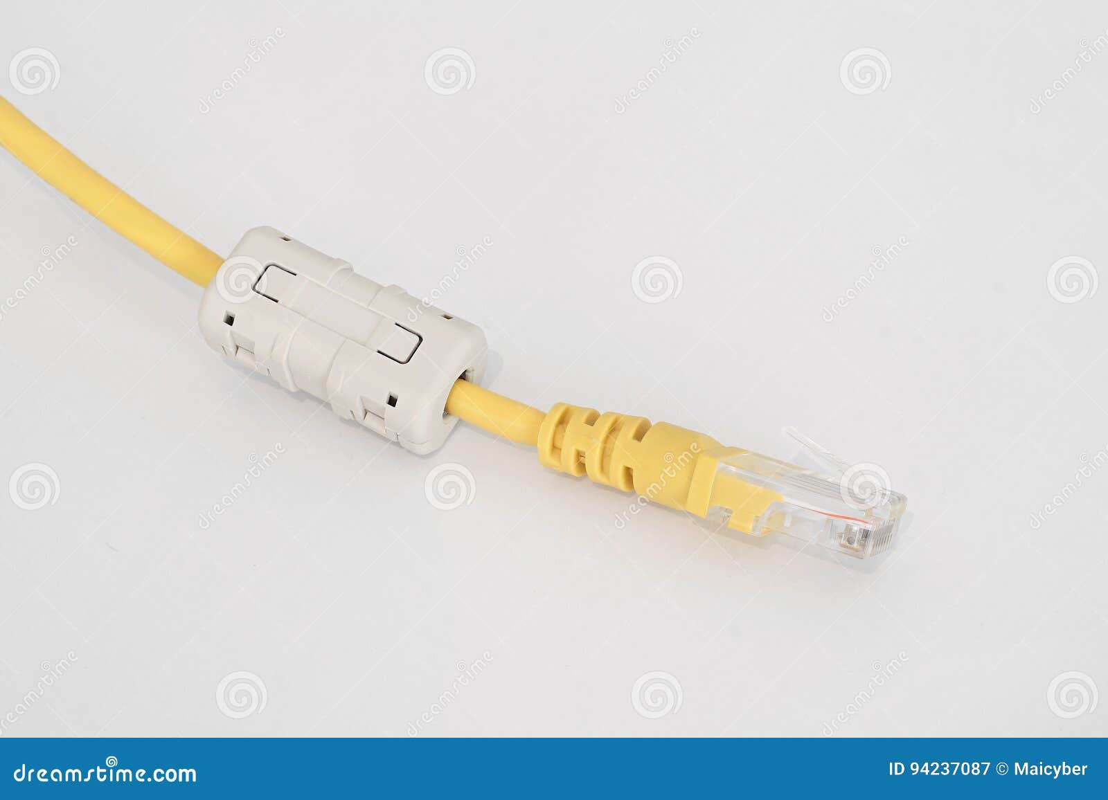 LAN Cable with Ferrite Clamp or Clamp Filter Stock Image Image of electronics, frequency 94237087