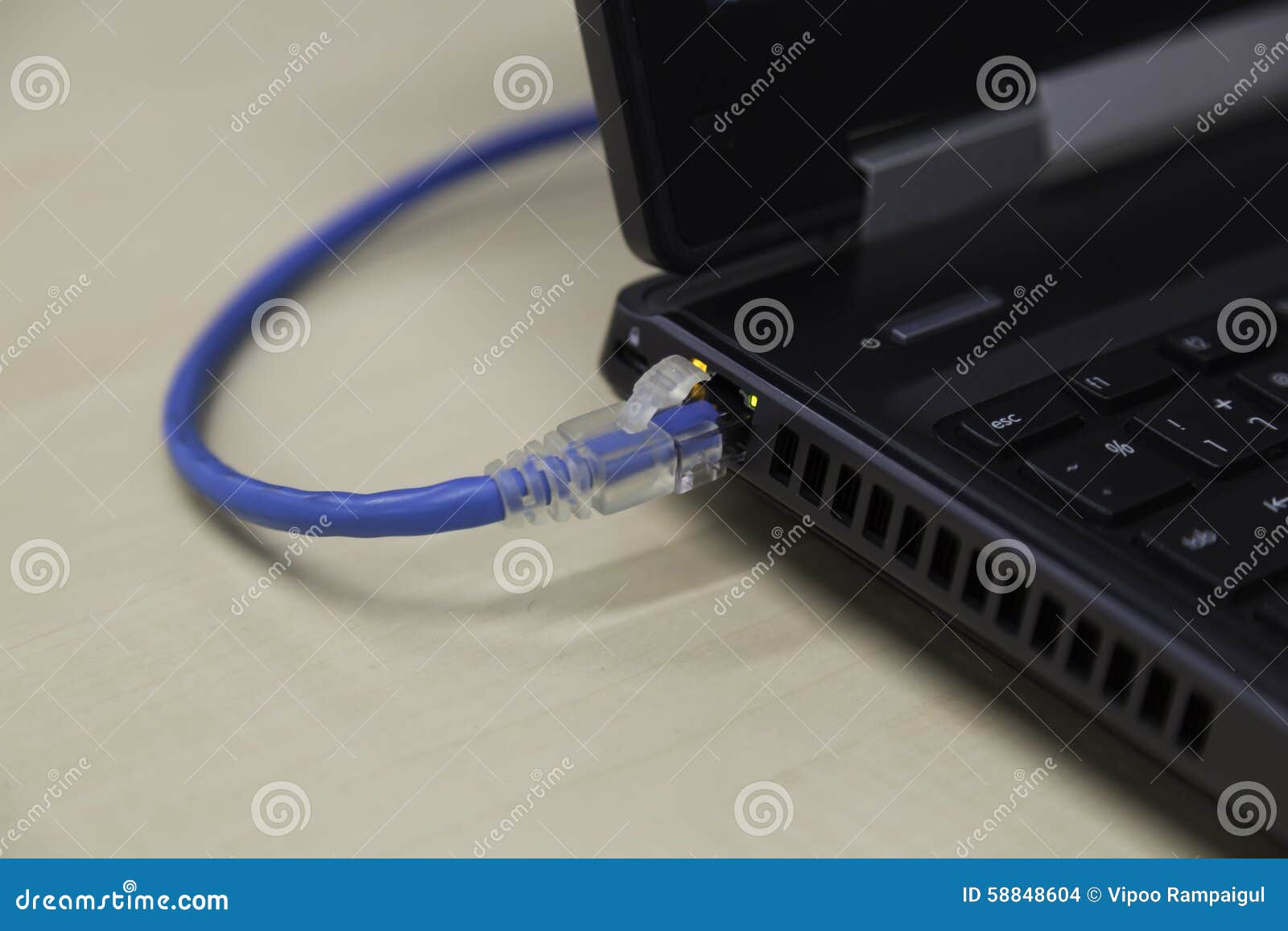 LAN cable plugin stock photo. Image of router, connection 58848604
