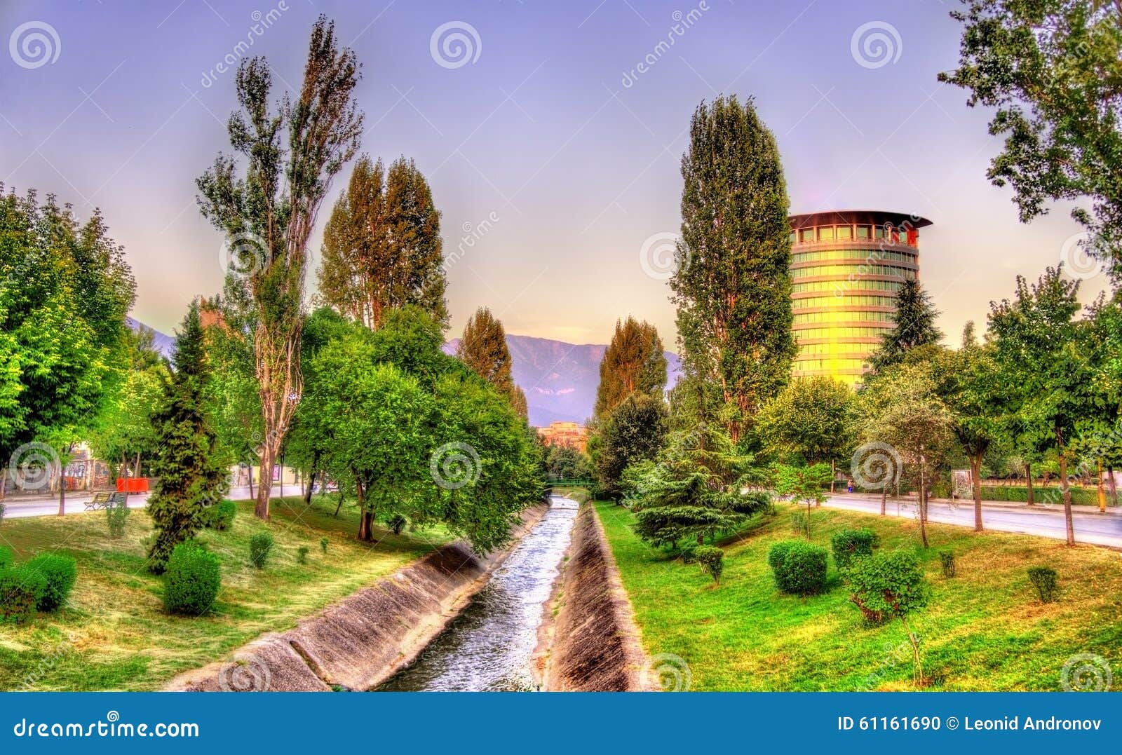 the lana river in tirana