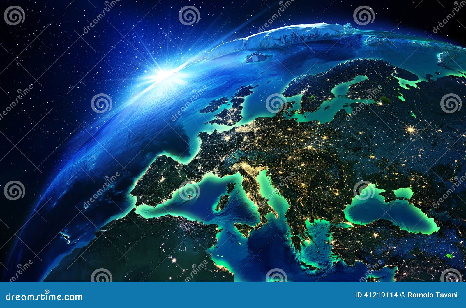 land area in europe the night