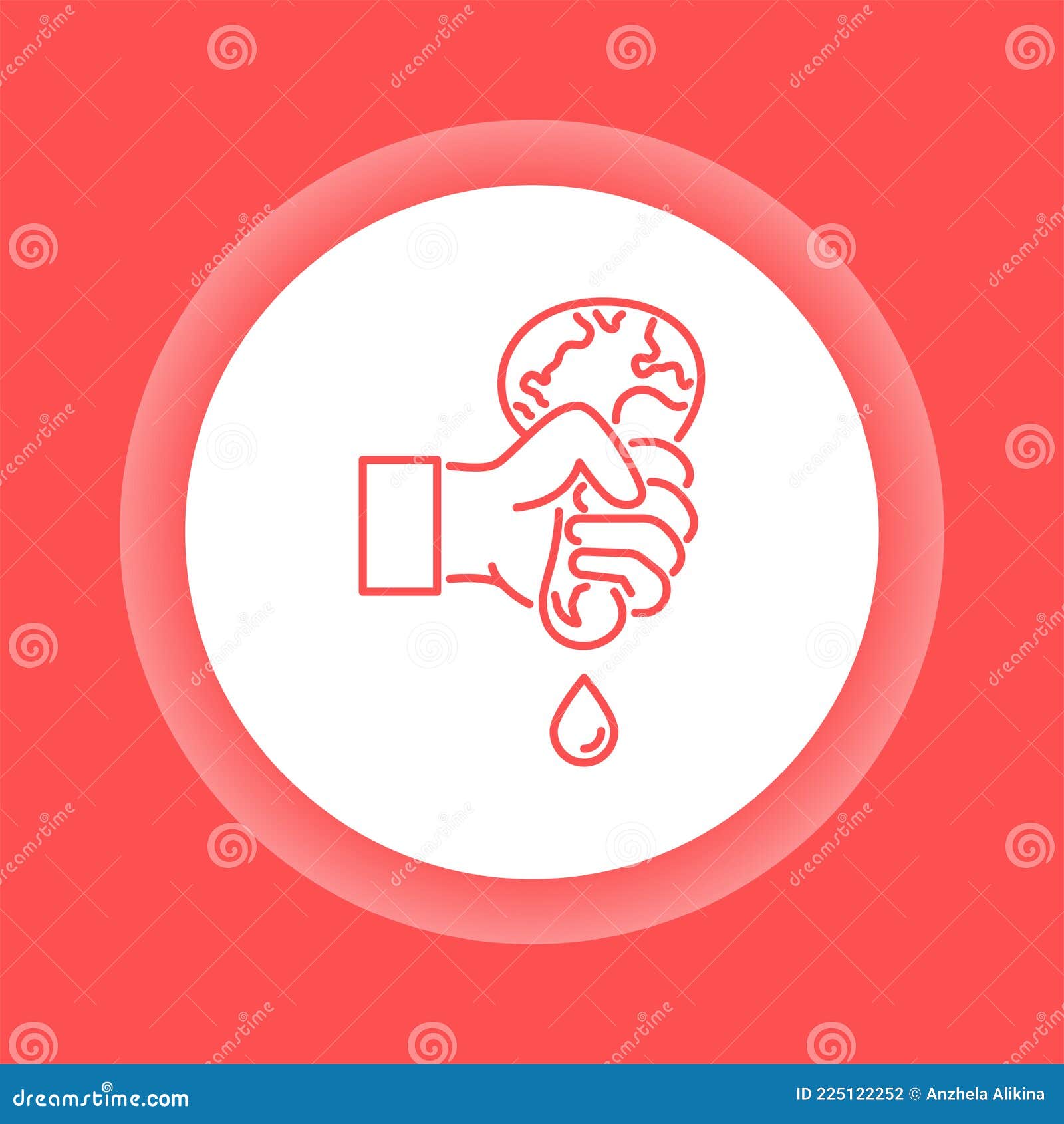land depletion color glyph line icon. eco problems.   .