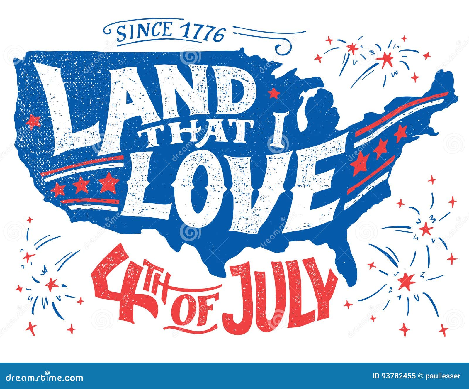 land that i love fourth of july greeting card