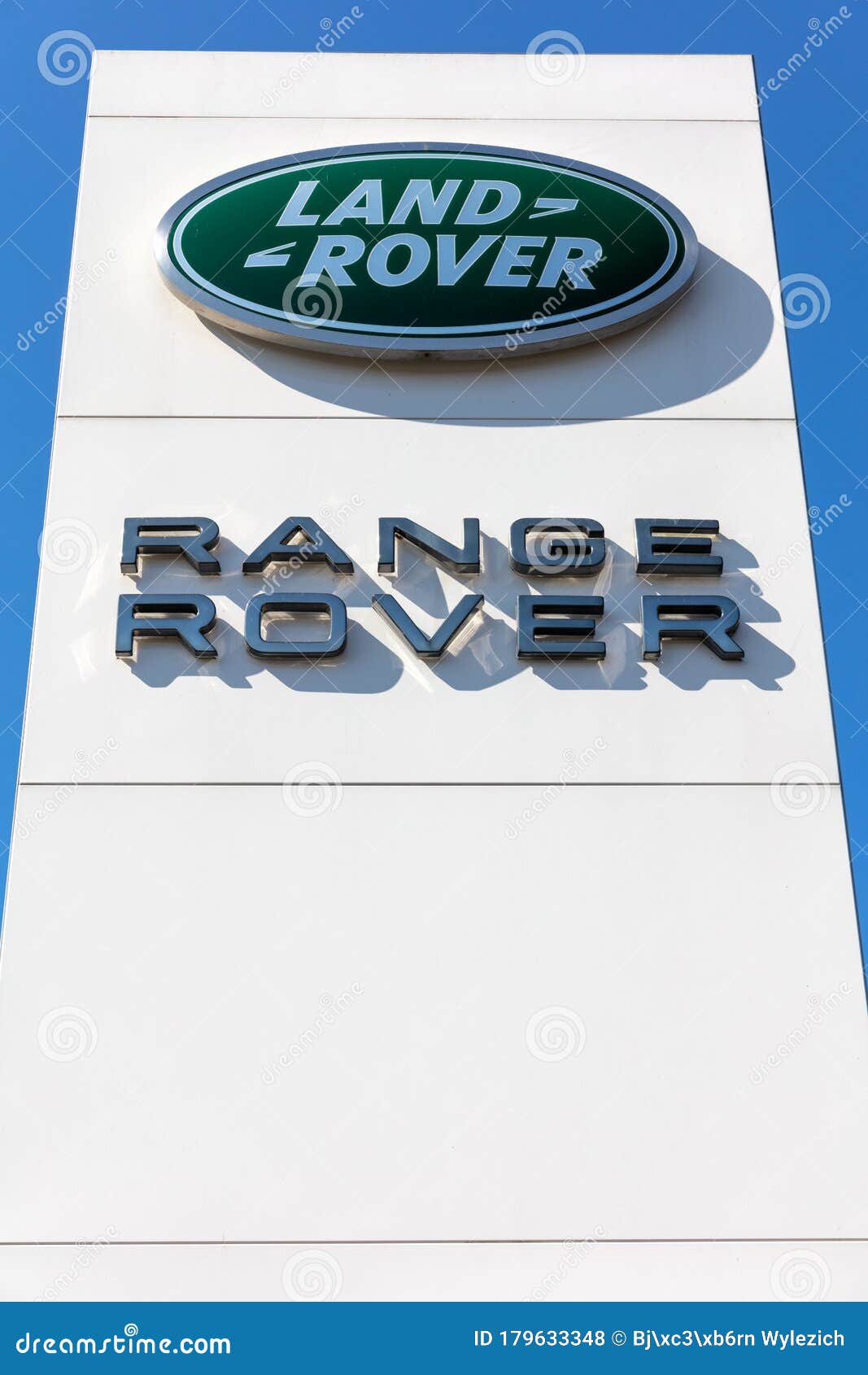 Land Rover/ Range Rover Dealership Sign Editorial Stock Photo Image