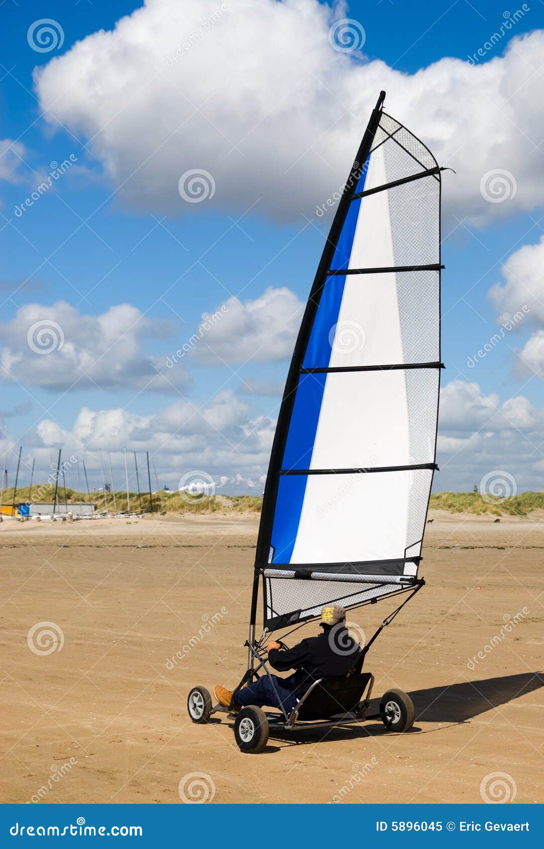 Land sailing on the beach stock image. Image of active 5896045