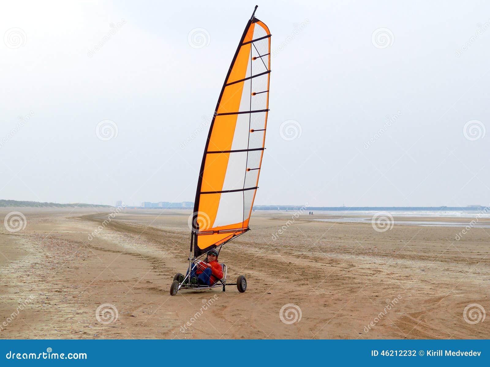 Land Sailing on the Beach in Spring Stock Photo Image of road, distance 46212232