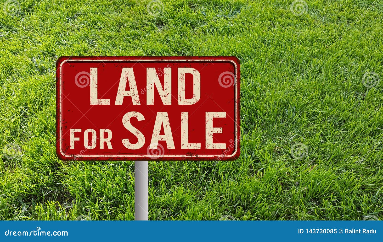 Land For Sale Metallic Vintage Sign Stock Illustration Illustration