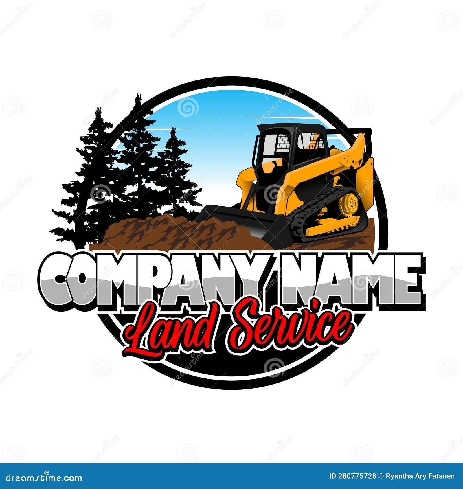 Land Service or Land Clearing Company Logo Stock Vector Illustration