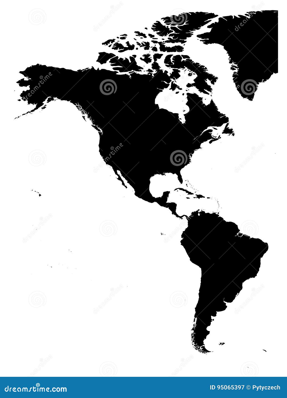 land silhouette map of americas, north and south america, on white background.  