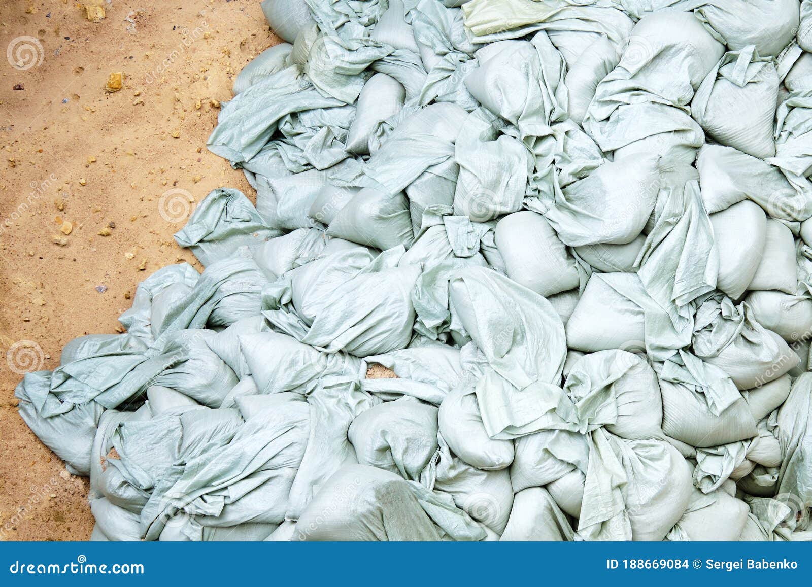 Landfill from Garbage Bags with Construction Waste Stock Photo Image