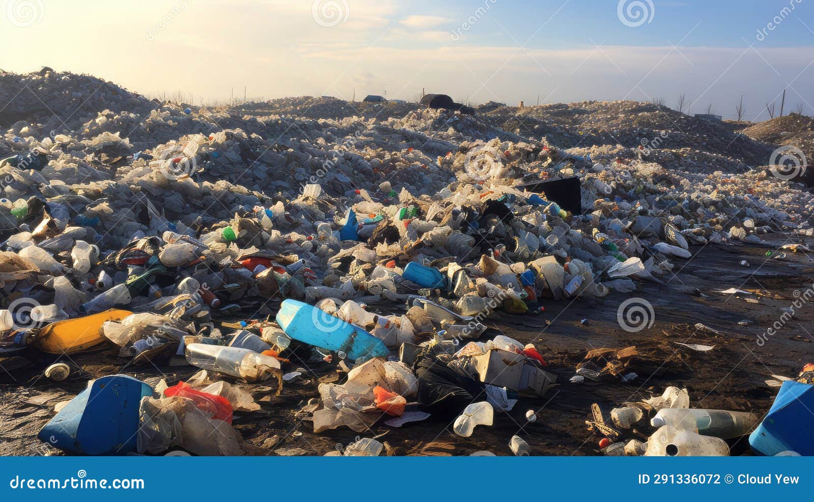 Landfill Site Overflowing with Garbage Stock Illustration Illustration of environmental, trash