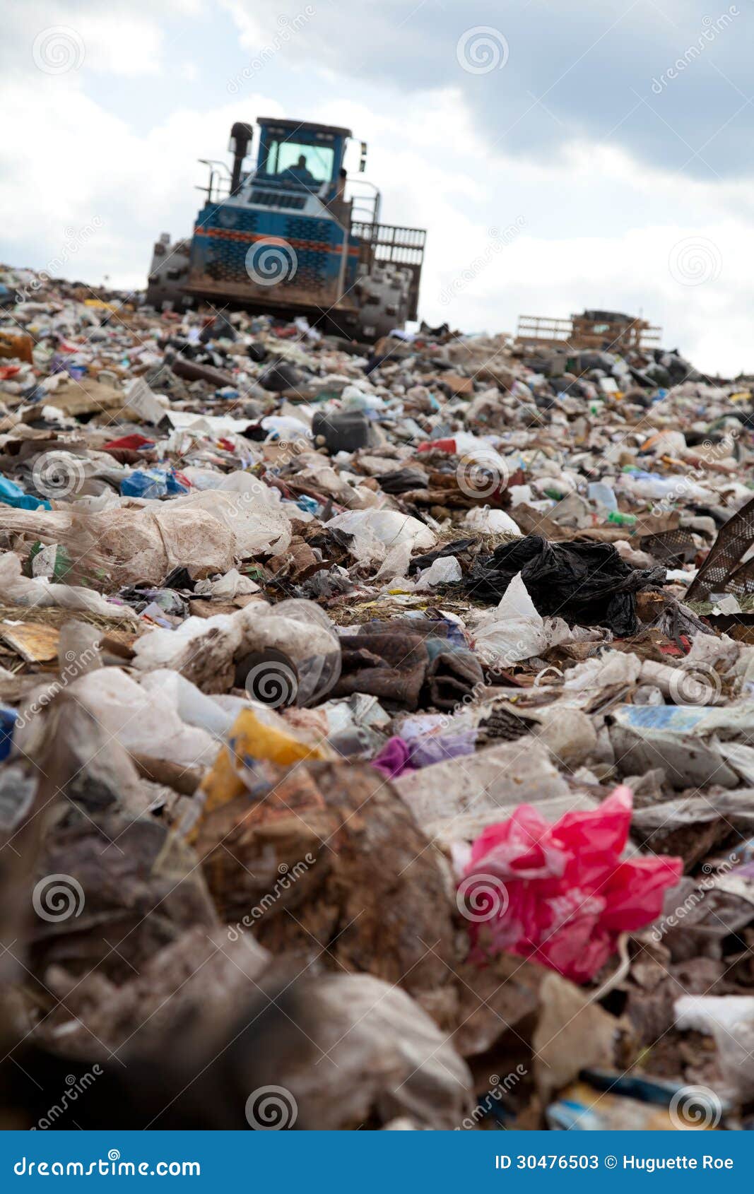 Landfill Truck Moving Garbage Stock Image Image of decay, conquering