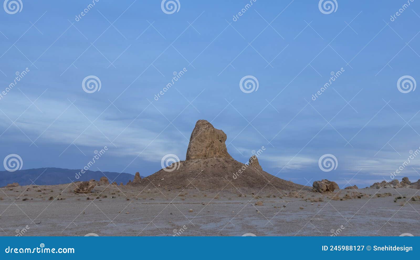 landforms of trona pinnacle shot in blue hour