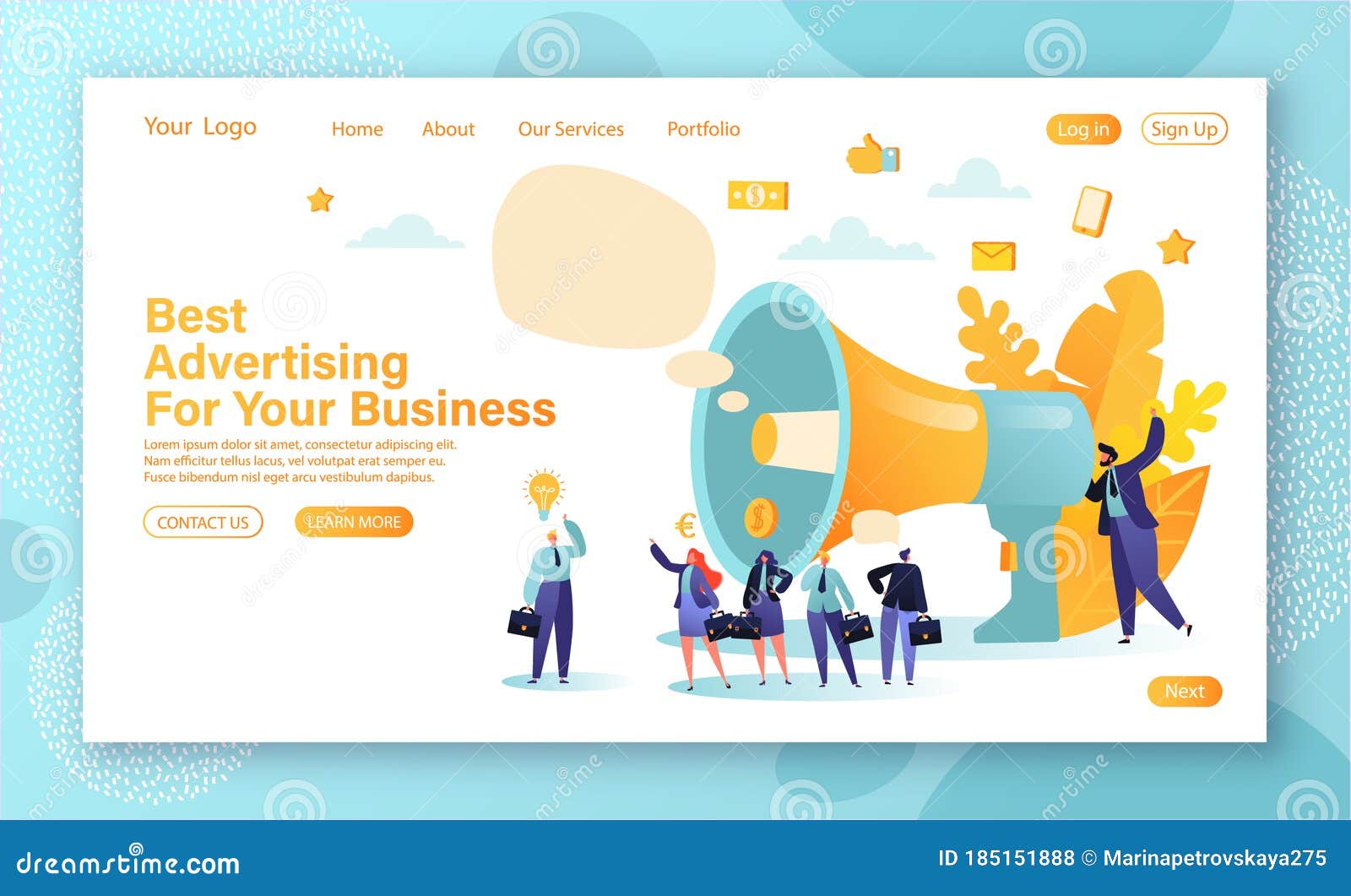 Promotion Concept for Landing Page and Web Page Design. Stock Vector ...