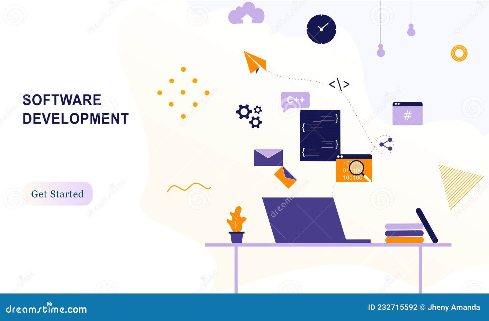 Landing Page of Software Development Coding Process Concept. Designer ...