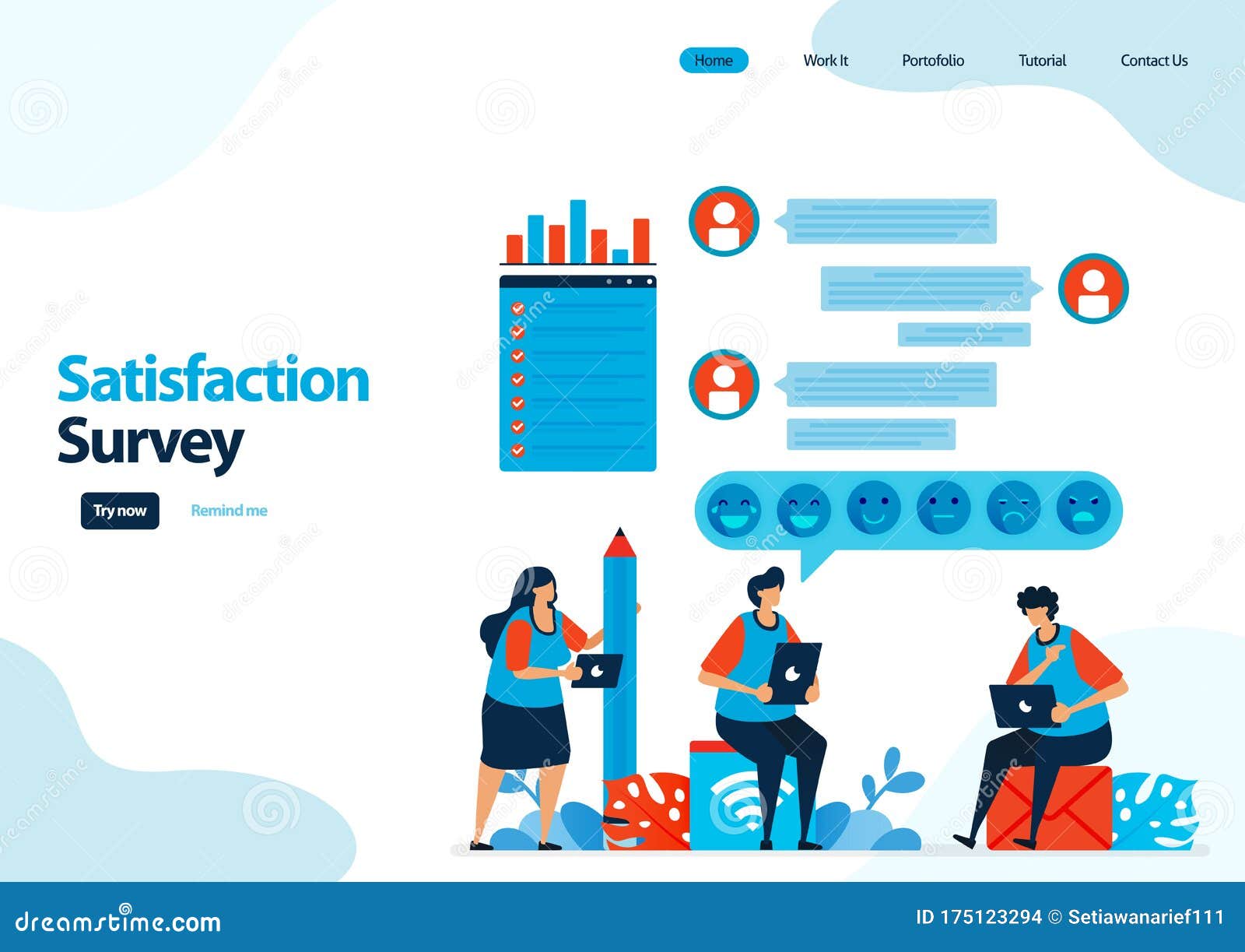 Landing Page Template of Emoticon Satisfaction Surveys. Give Pertaining To Survey Card Template