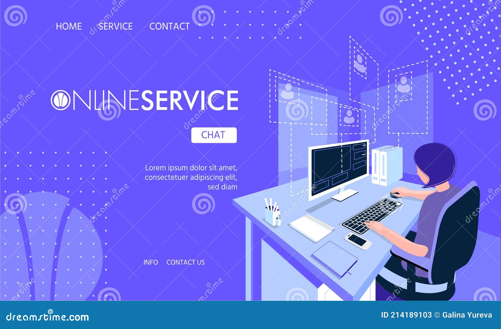 Landing Page Template for Online Business Stock Vector - Illustration of online, vector: 214189103 Landing Page Template for Online Business Stock Vector - Illustration of online, vector: 214189103