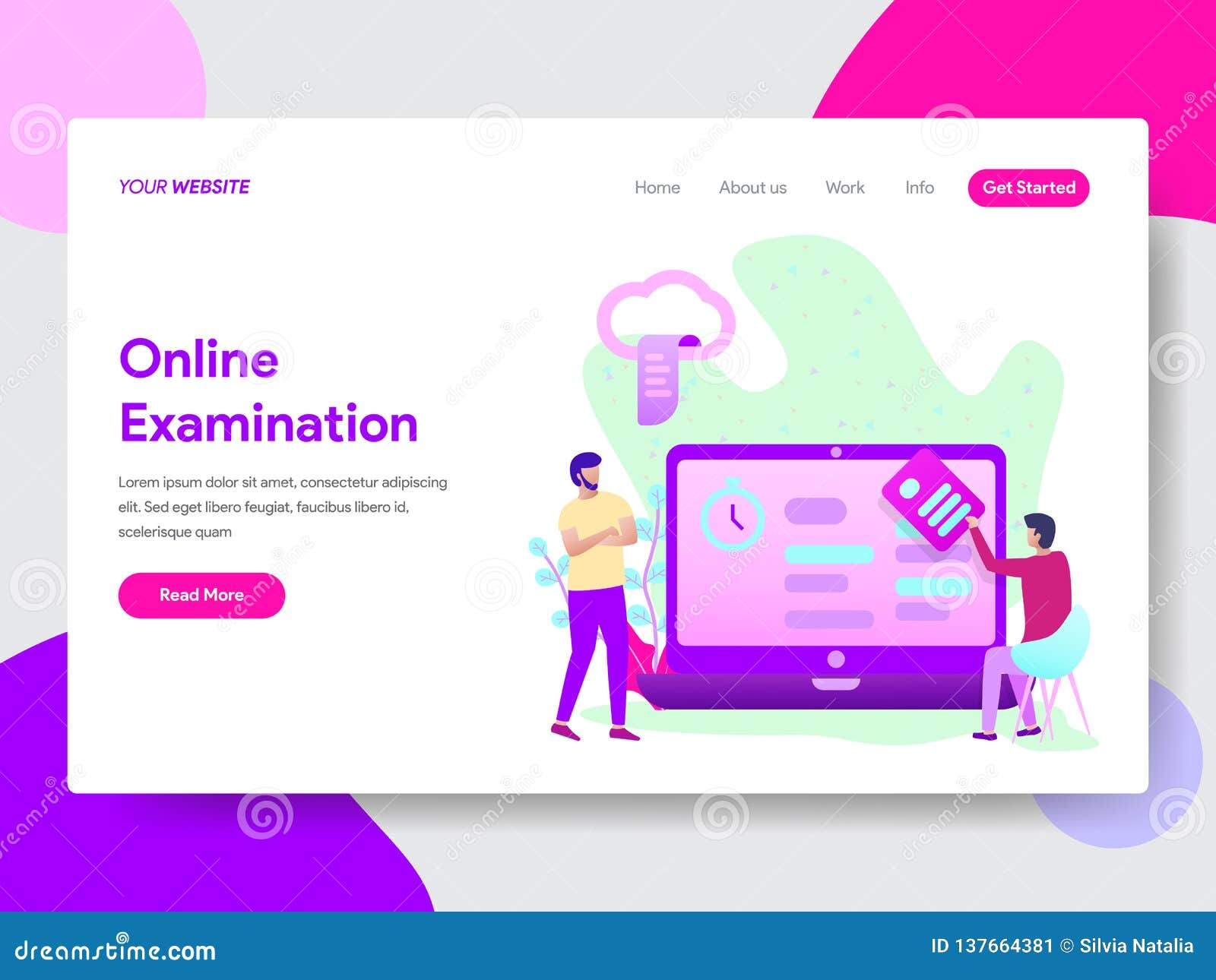 Landing Page Template Of Student Online Examination Illustration Concept Modern Flat Design Concept Of Web Page Design For Stock Illustration Illustration Of Media Courses 137664381